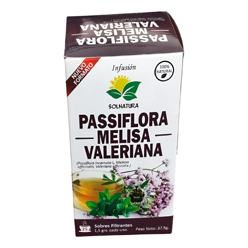 Té Passiflora, Melisa, Valeriana 25 Bolsitas